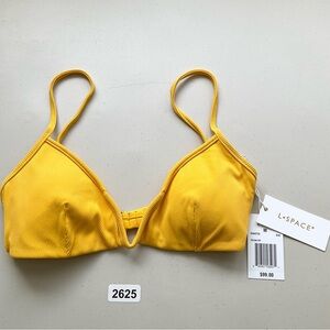 L*Space Helena Underwire Bikini Top Sunshine Gold Size Medium NEW